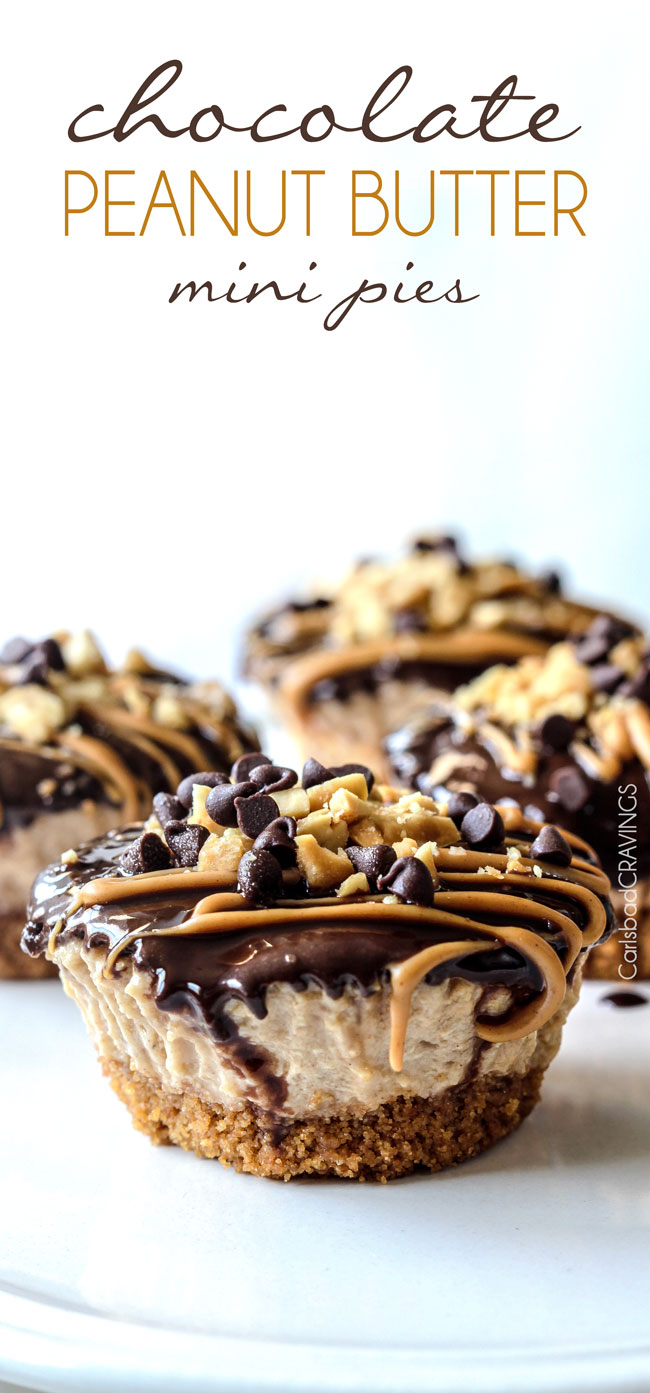 Chocolate Peanut Butter Mini Pies | 25+ MORE Peanut butter and Chocolate desserts