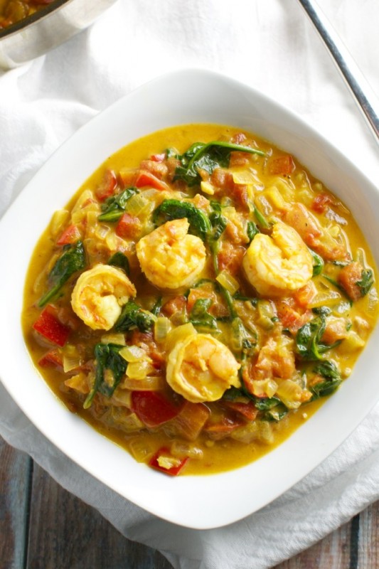 Coconut Shrimp Curry | 25+ Spinach Recipes