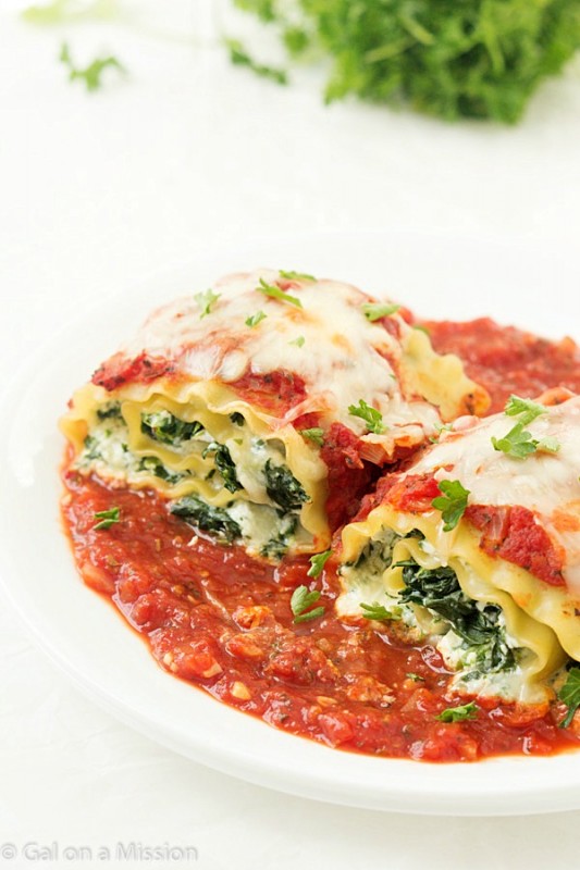 Spinach Lasagna Roll Ups | 25+ Spinach Recipes