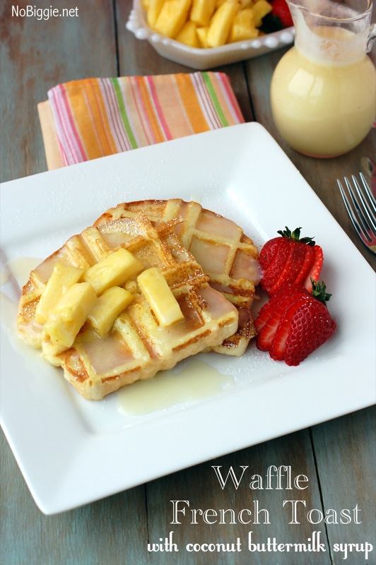 Waffle French Toast with Coconut Buttermilk Syrup| 25+ Coconut Desserts