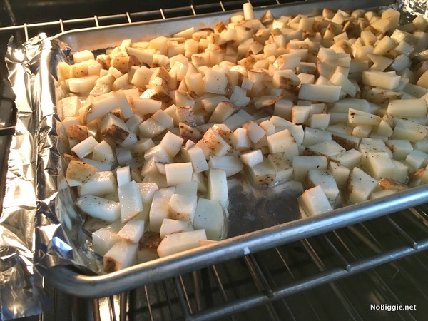potatoes baking in the oven | they taste just like Outback Steak House Cheese Fries | NoBiggie.net