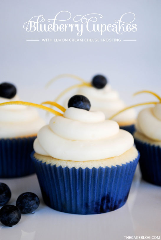 Blueberry Cupcakes with Lemon Cream Cheese Frosting | 25+ Cupcake Frosting recipes