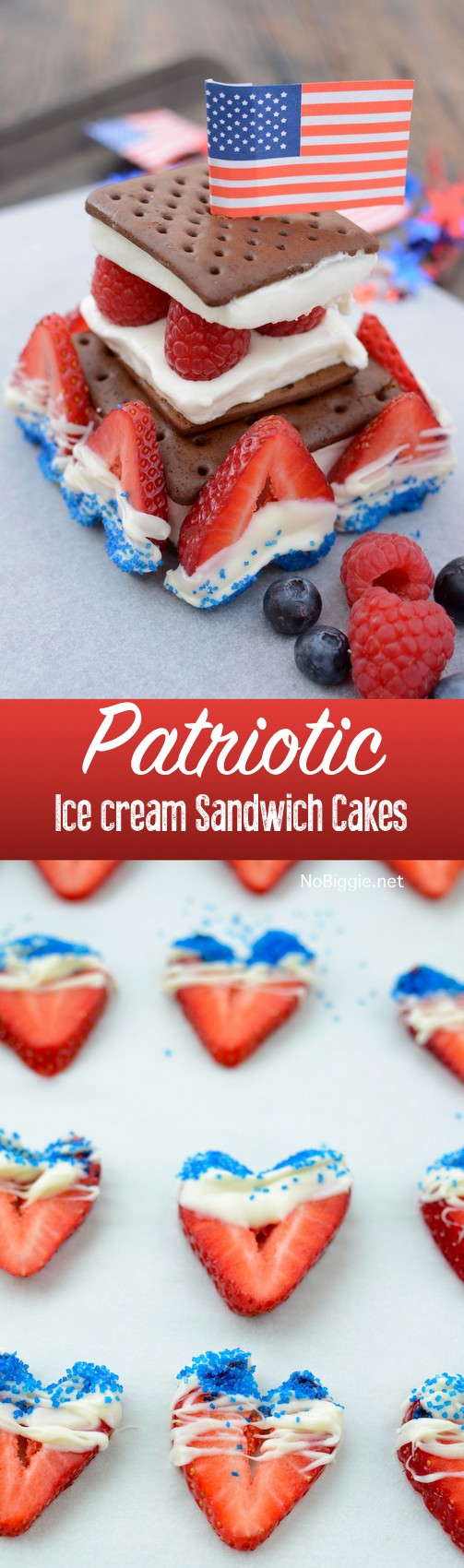 Patriotic Ice Cream Sandwich cake! | NoBiggie.net