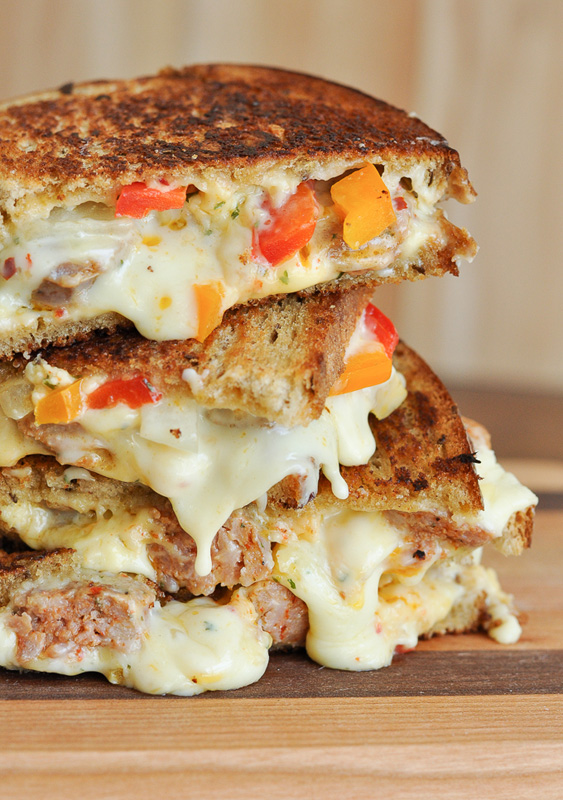 Sausage & Pepper Chipotle Grilled Cheese | 25+ Grilled Cheese Recipes