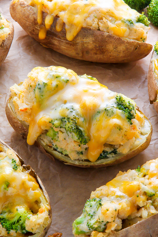 Broccoli & Cheddar Twice Baked Potatoes | 25+ Broccoli Recipes