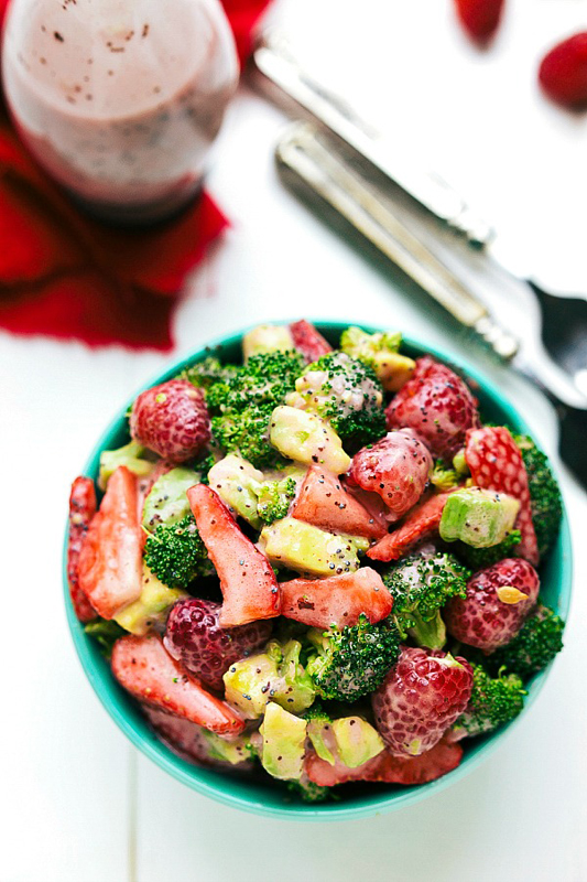 Creamy Broccoli Avocado & Berry Salad | 25+ Broccoli Recipes