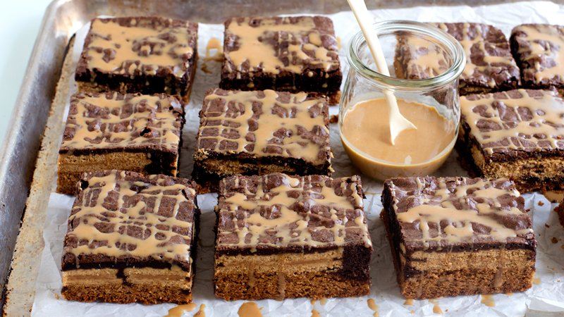 Outrageous Stacked Peanut Butter Brownies | 25+ Brownie recipes