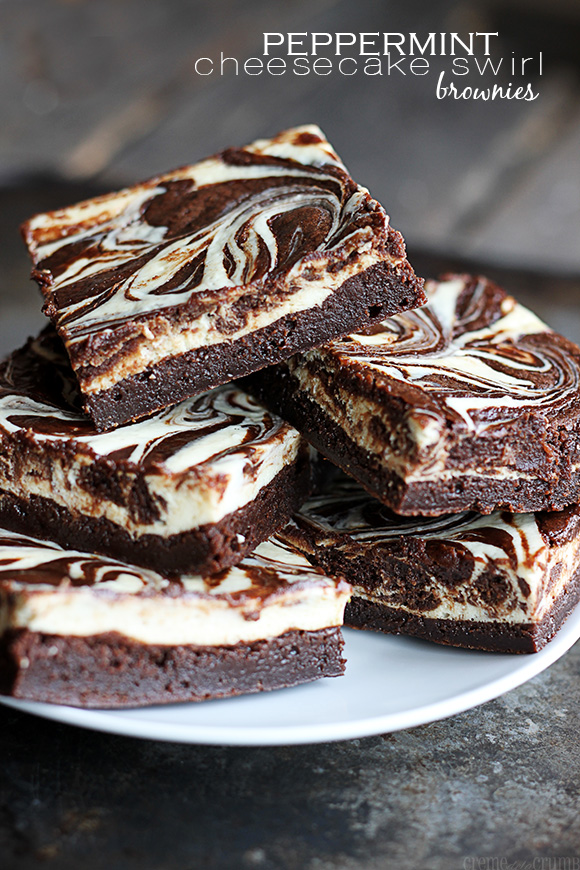 Peppermint Cheesecake Swirl Brownies | 25+ Brownie recipes