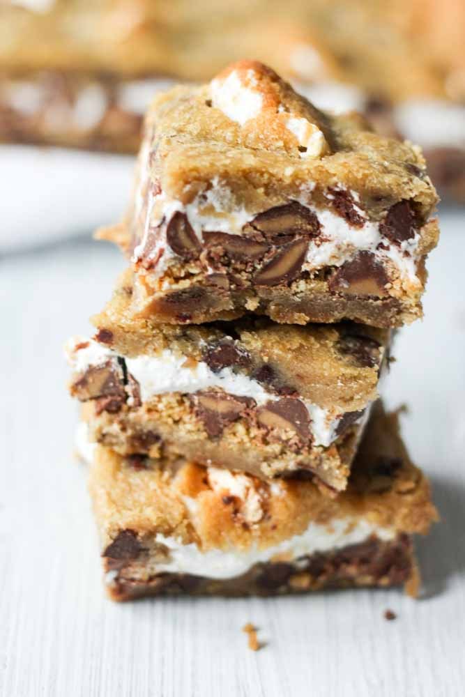 Chocolate Chip Cookie Smores Bars | 25+ Graham Cracker recipes
