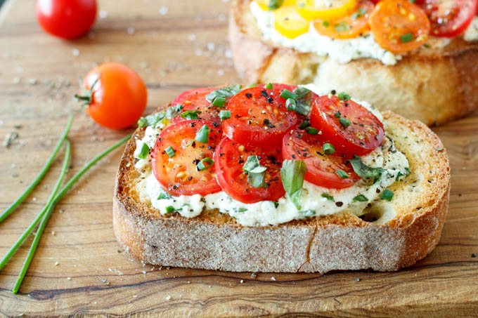 Fresh Tomato & Herbed Ricotta Bruschetta | 25+ Ways to Top Toast