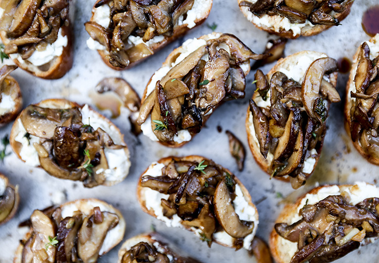 Mushroom & Goat Cheese Crostini | 25+ Ways to Top Toast
