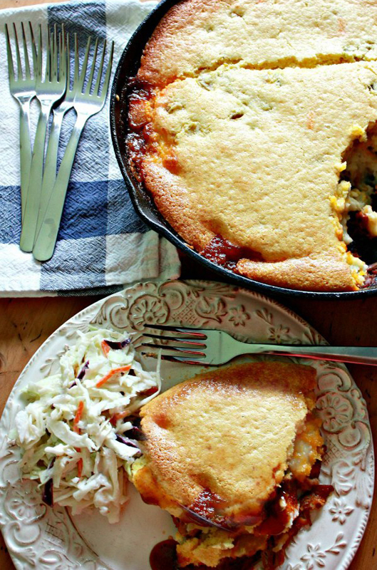 BBQ Cornbread Pie | 25+ Pot Pie Recipes