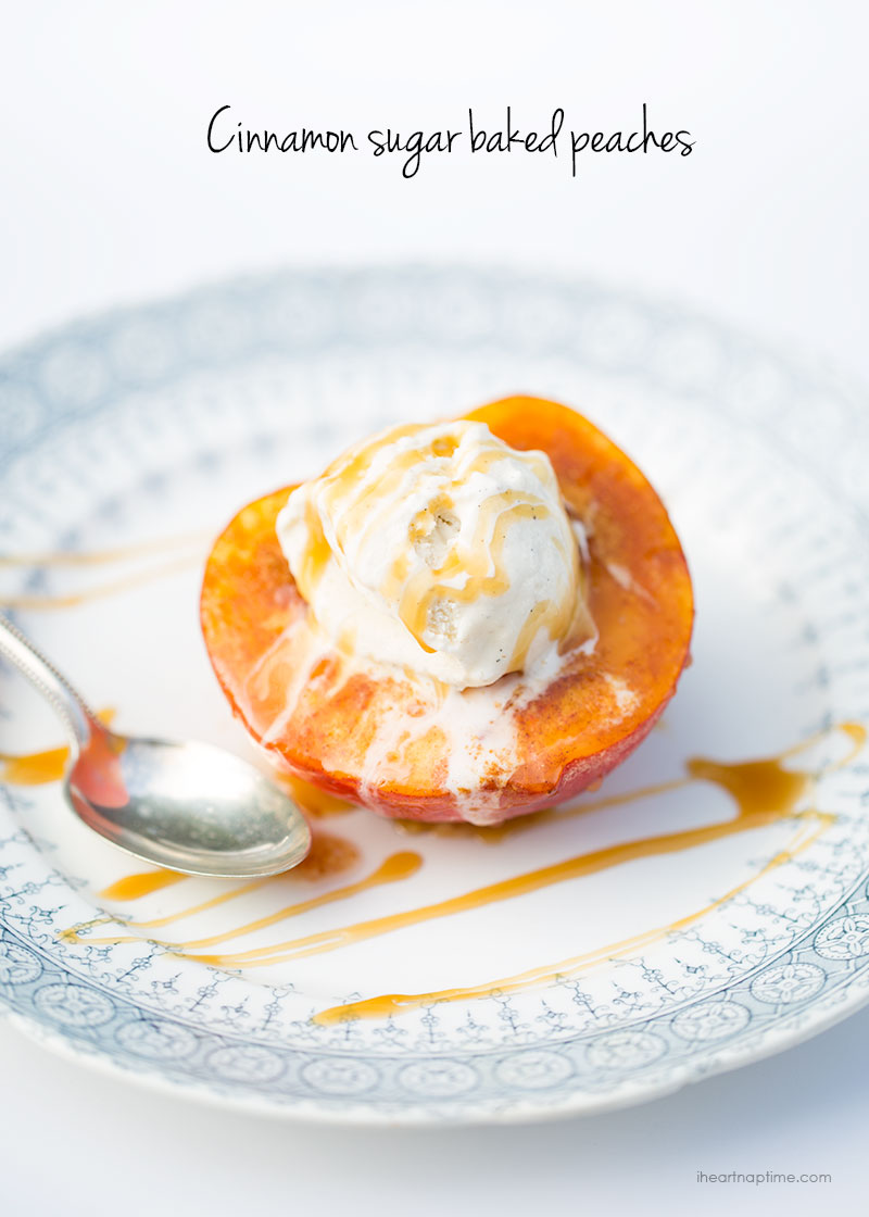 Cinnamon Sugar Baked Peaches | 25+ Peach recipes