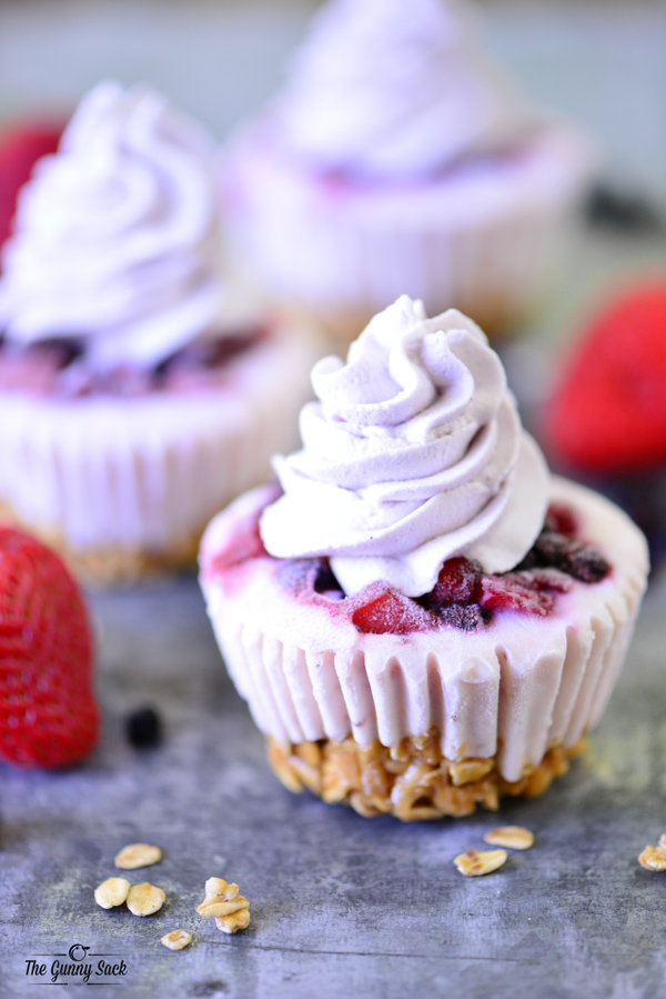 Double Berry Frozen Yogurt Cupcakes | 25+ Granola recipes