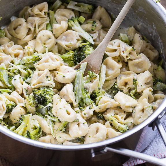 Broccoli Alfredo Tortellini | 25+ Meatless Meals