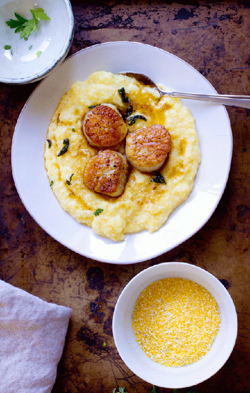 Browned Butter Scallops with Polenta | 25+ Browned Butter Recipes