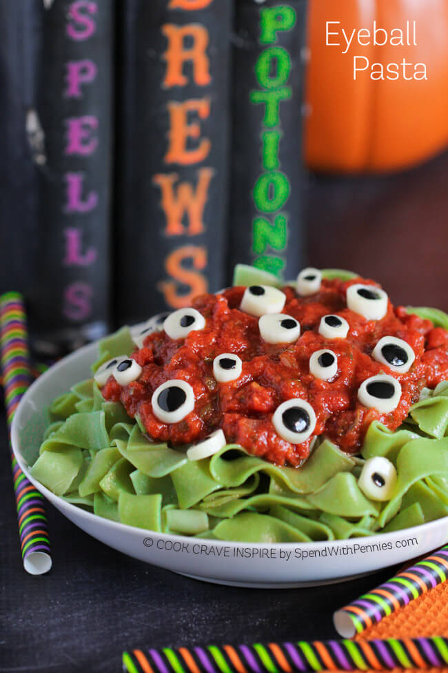 Eyeball Pasta | 25+ Healthy Halloween Food