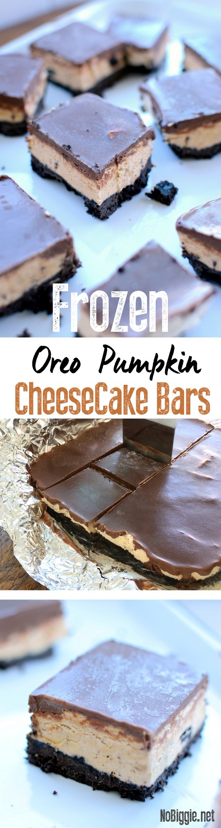 Frozen Oreo Pumpkin Cheesecake Bars | NoBiggie.net