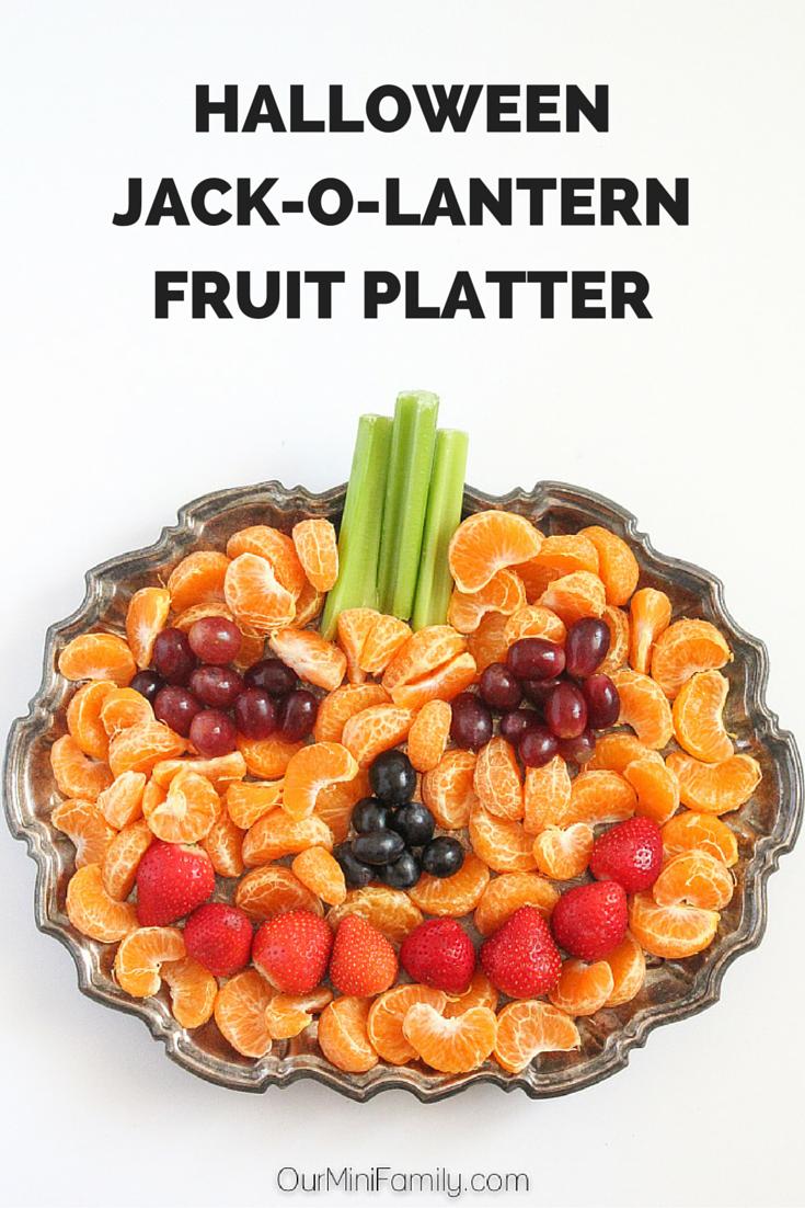 Halloween Jack-o-Lantern Fruit Platter | 25+ Healthy Halloween Food