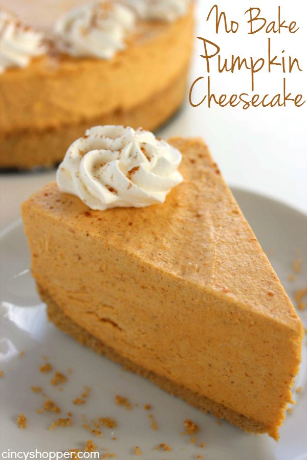 No Bake Pumpkin Cheesecake | 25+ Thanksgiving Pies