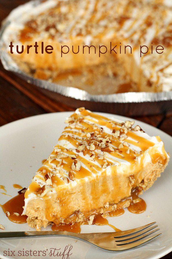 Turtle Pumpkin Pie | 25+ Thanksgiving Pies
