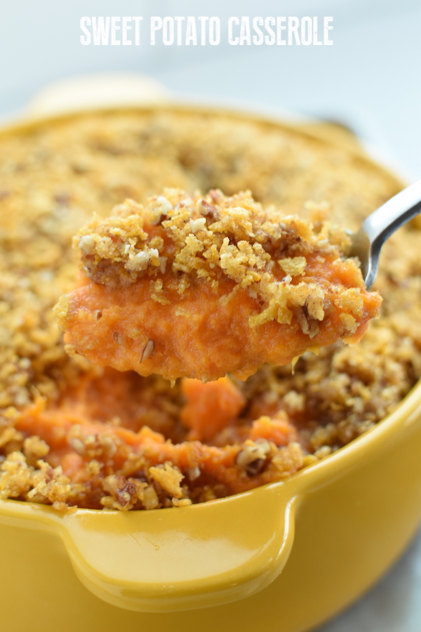 sweet potato casserole with pecan topping