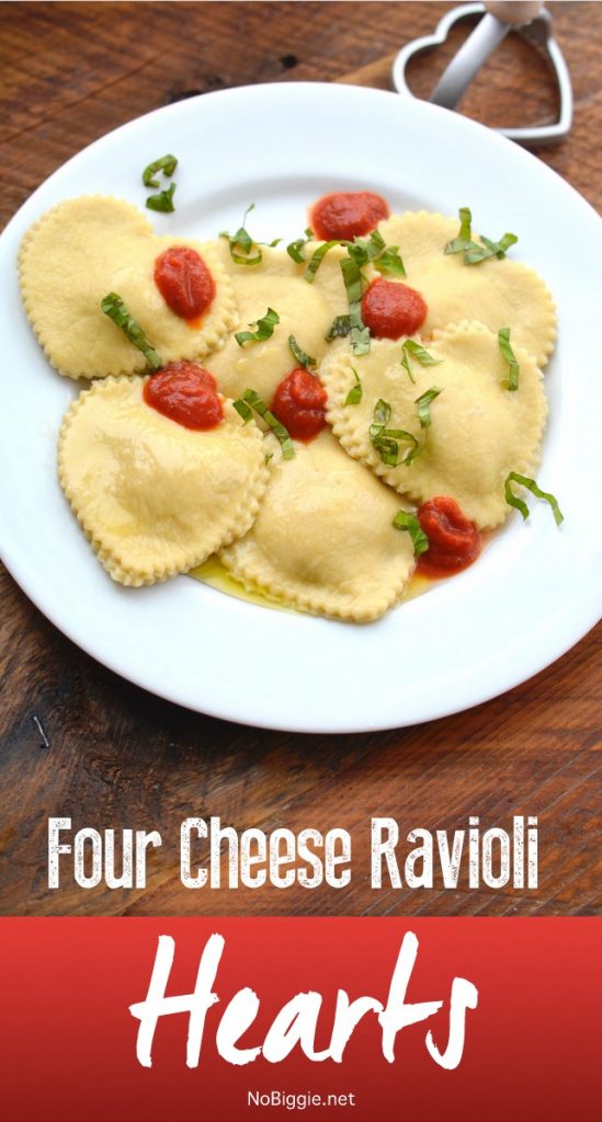 Homemade Four Cheese Ravioli Hearts | NoBiggie.net