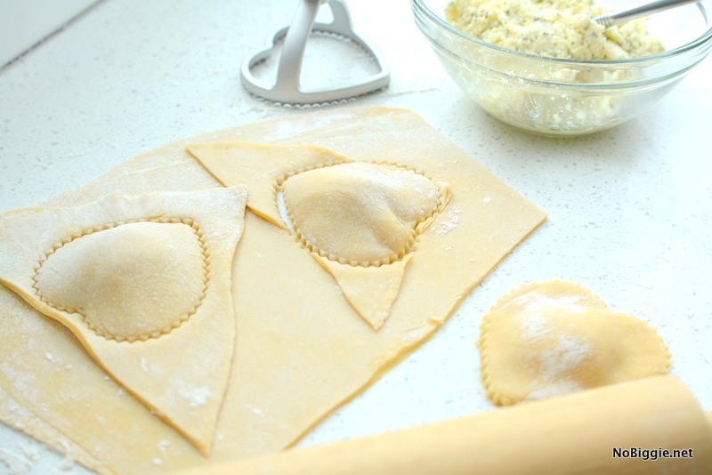 Homemade Four Cheese Ravioli Hearts | NoBiggie.net