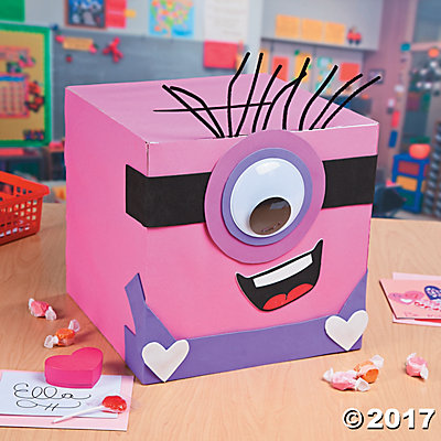 Valentine Minion Exchange Box Idea | 25+ Valentine Boxes for Girls