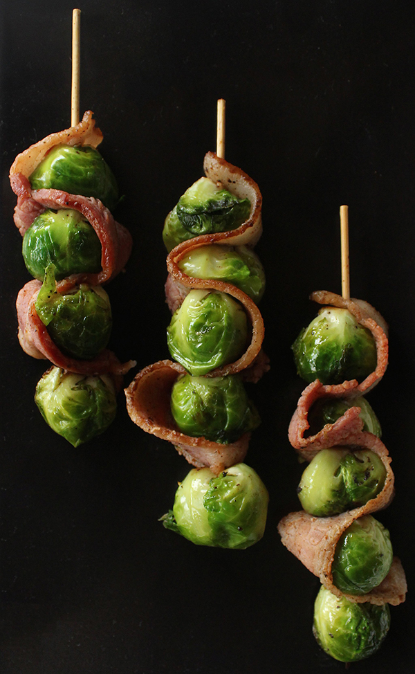 Bacon Brussel Sprout Skewer Appetizer | 25+ Brussels Sprout Recipes