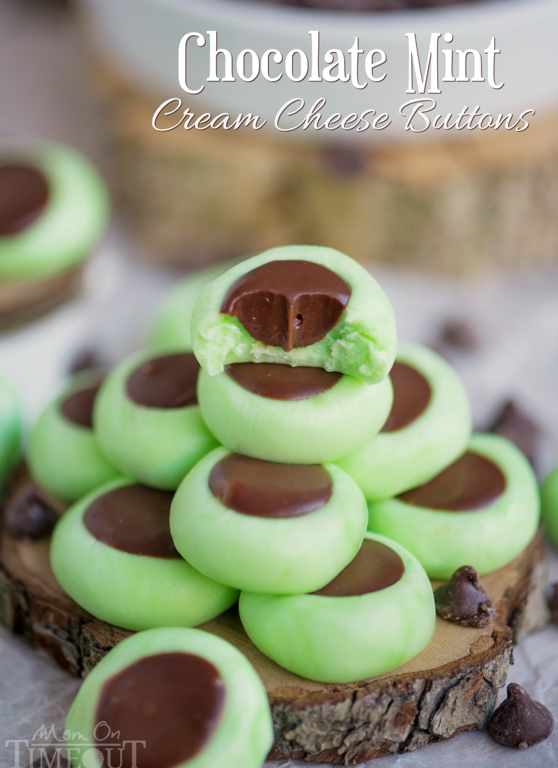 Chocolate Mint Cream Cheese Buttons | 25+ Cream Cheese Recipes