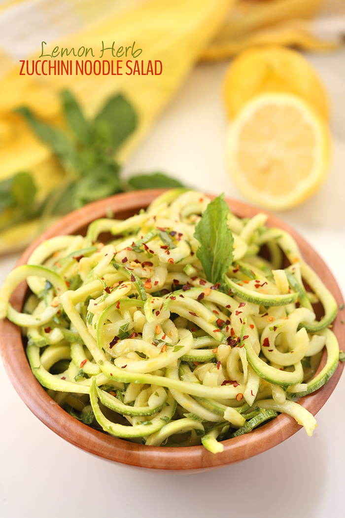 Lemon Herb Zucchini Noodle Salad | 25+ Zoodle Recipes