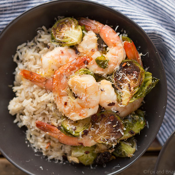 Roasted Shrimp and Brussels Sprouts | 25+ Brussels Sprout Recipes