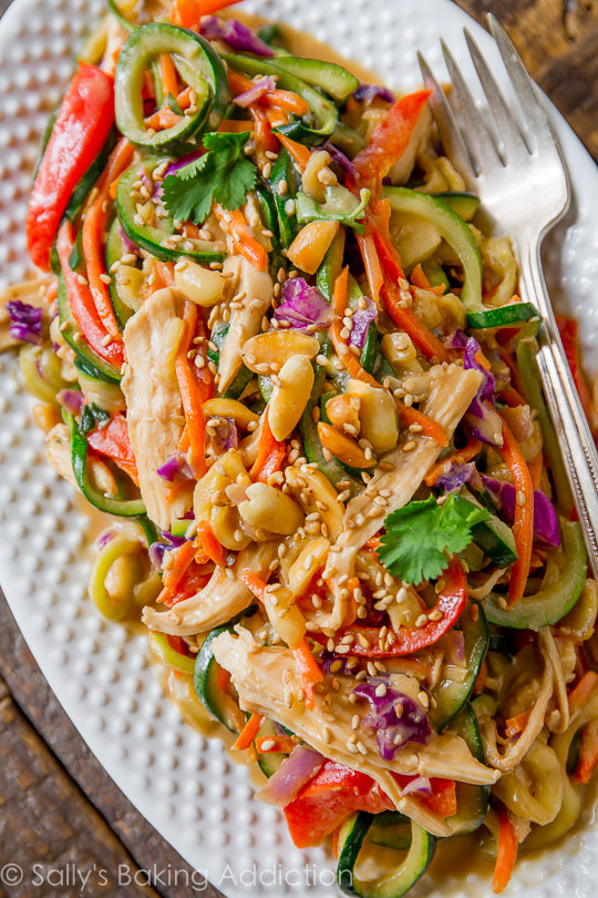 healthy peanut thai zucchini noodles | 25+ Zoodle Recipes