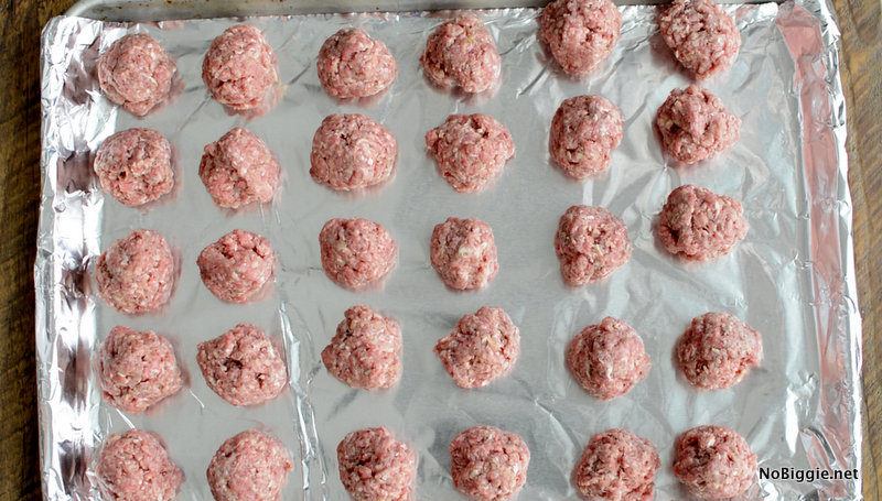 meatballs about to go in the oven