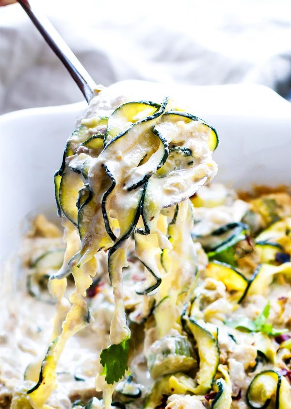 paleo tuna green chile zoodle casserole | 25+ Zoodle Recipes