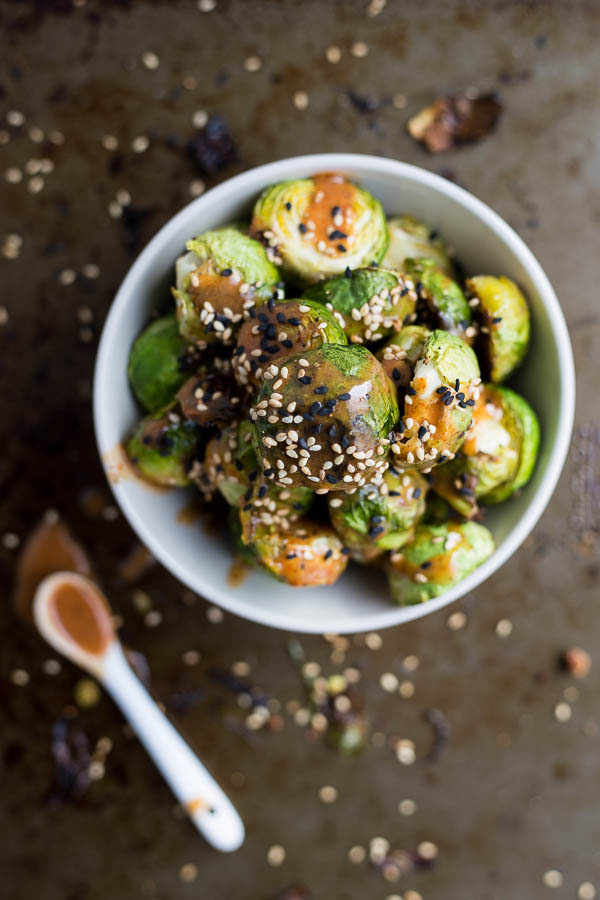 Sriracha Almond Butter Brussels Sprouts | 25+ Brussels Sprout Recipes