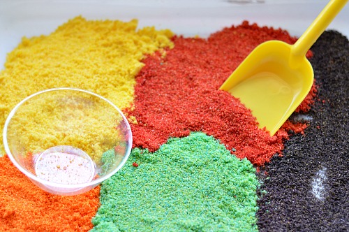 scented edible sand | 25+ cool ways to use Kool Aid