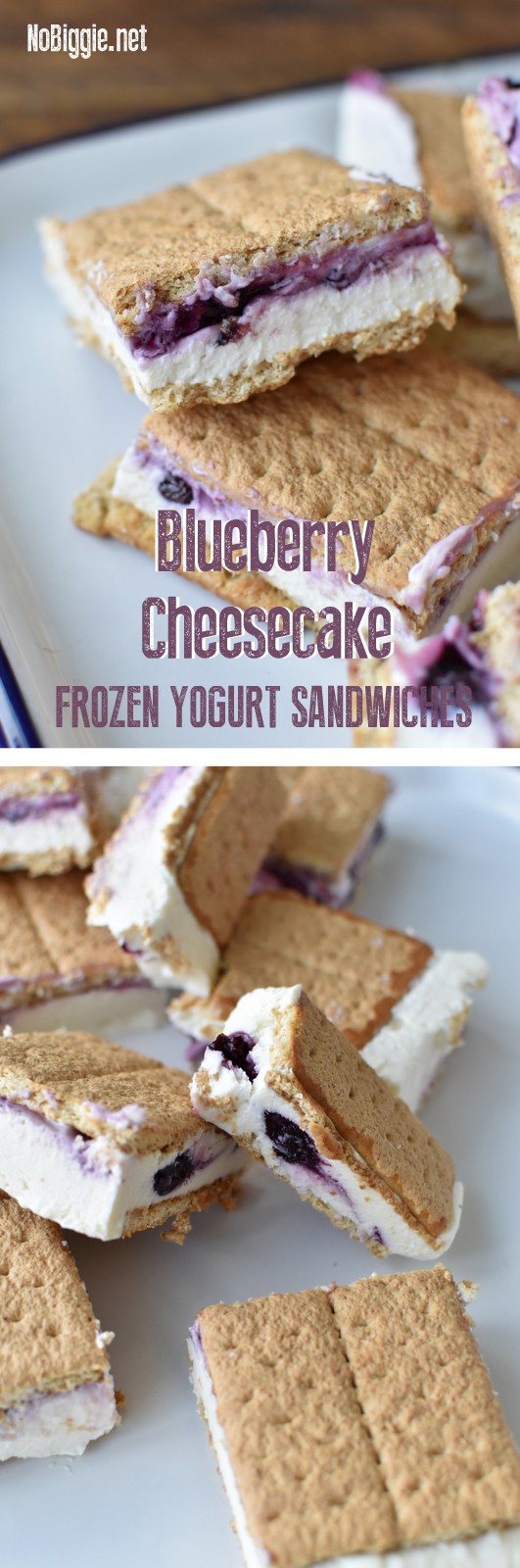 Blueberry Cheesecake Frozen Yogurt Ice cream Sandwiches | NoBiggie.net