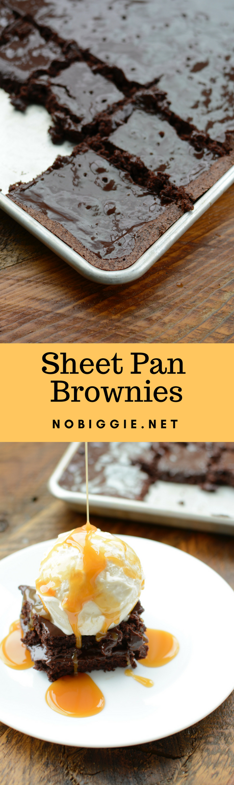Chocolate Ganache Sheet Pan Brownies | NoBiggie.net