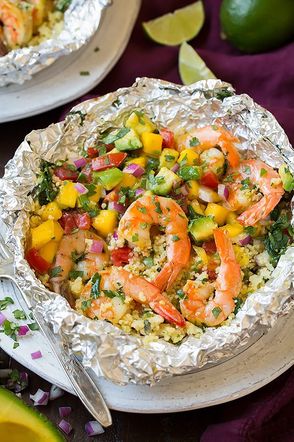 Shrimp and Couscous Foil Packets | 25+ Foil Packet Dinners