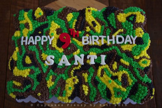 Camouflage Cupcake Cake | 25+ Cupcake Birthday Cake Ideas