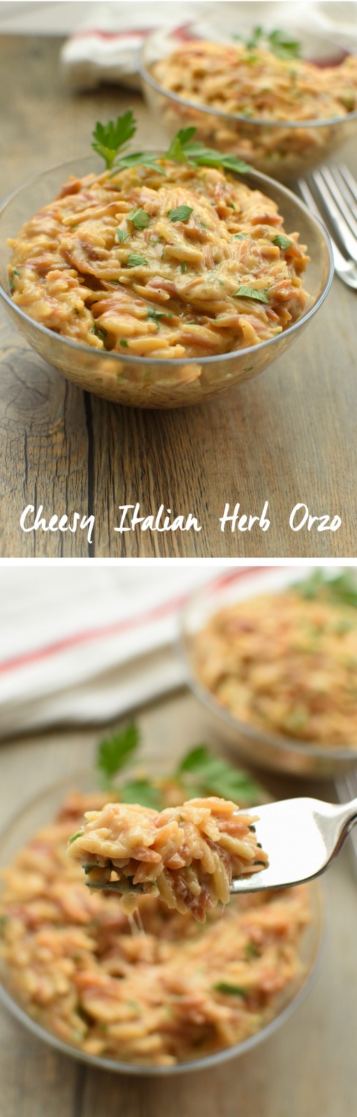 Cheesy Italian Herb Orzo