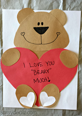Bear Valentine | 25+ Valentine Crafts for Kids