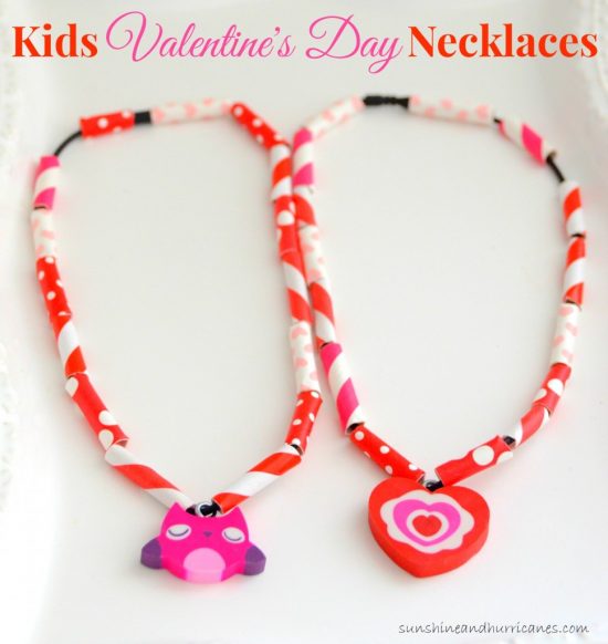 Straw Necklaces | 25+ Valentine Crafts for Kids