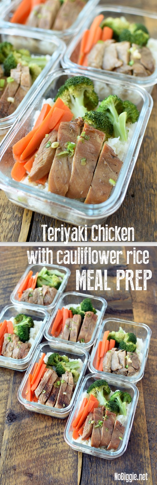 Teriyaki Chicken with cauliflower rice Meal Prep | NoBiggie.net