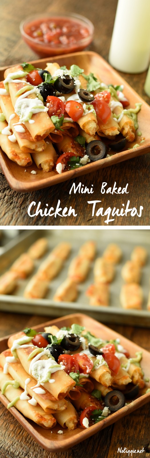 Mini Baked Chicken Taquitos | NoBiggie.net