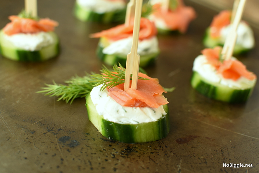 Smoked Salmon Cucumber Bites – NoBiggie