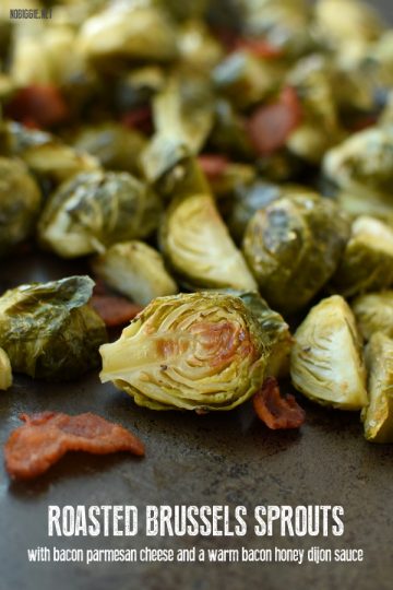 roasted Brussels Sprouts with bacon and parmesan cheese