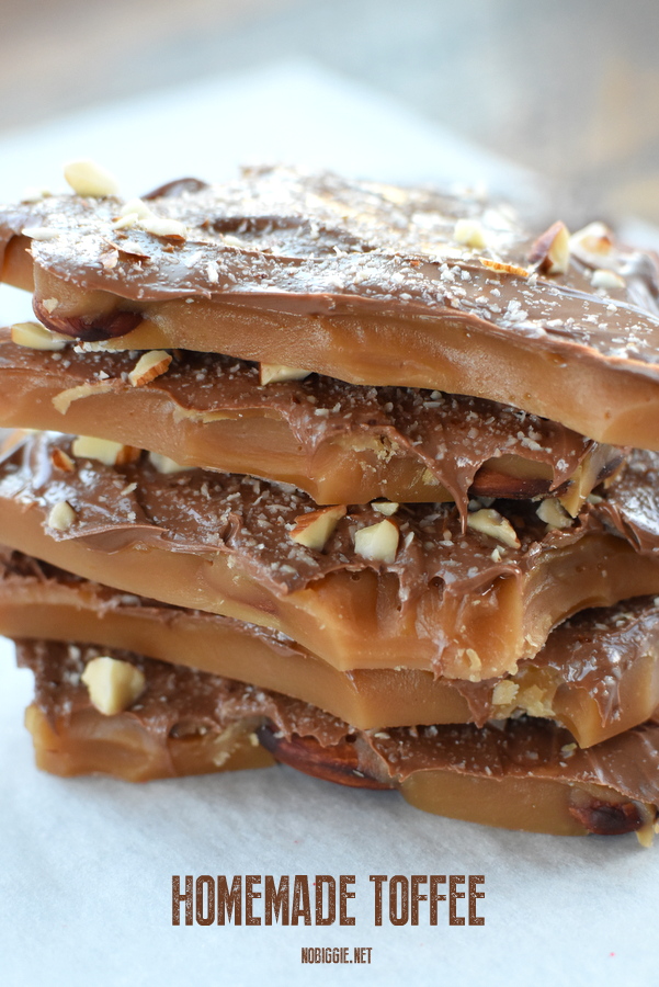 homemade toffee with almonds